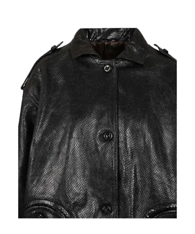 Blazé Milano Blaze Milano Ares Charlie Leather Bomber Jacket In Black