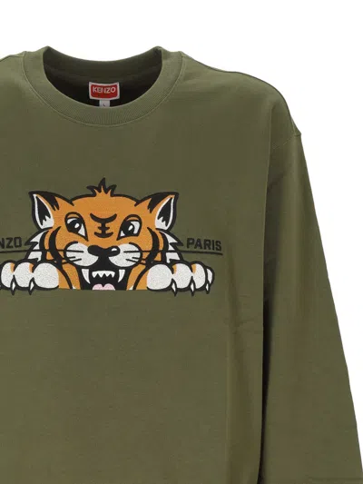 Kenzo Silm Fit Sweatshirt In Green