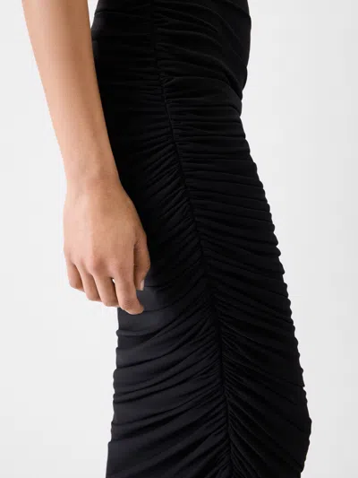 Jacquemus The Piazza Asymmetric Gathered Stretch-jersey Turtleneck Dress In Black