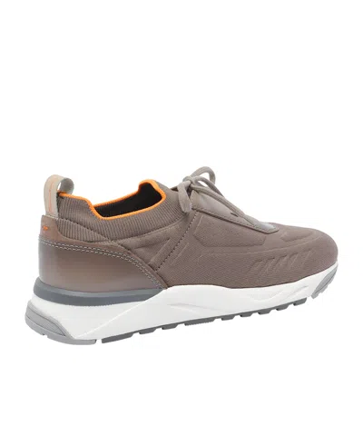 Santoni Sneakers Low Top Round Toe In Brown