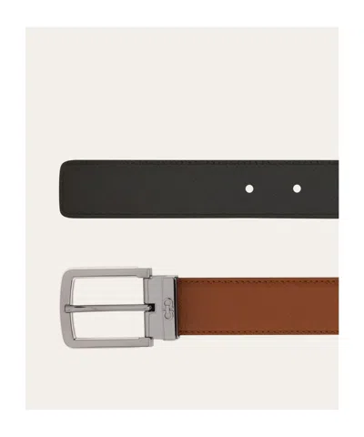 Ferragamo Double Sided Adjustable Leather Belt In Red
