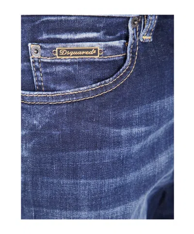 Dsquared2 Stretch Denim 2d Twisted Wide-leg Jeans In Blue