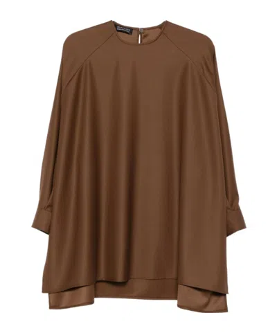 Gianluca Capannolo Layered Round-neck Mini Dress In Brown