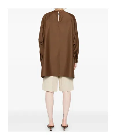 Gianluca Capannolo Layered Round-neck Mini Dress In Brown