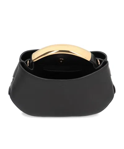 Moschino Leather With Gold-tone Handle Shoulder Bag In Pattern