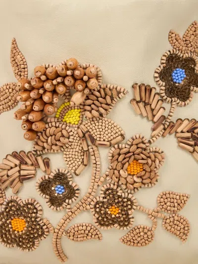 Etro , Small Leather Kalispera Bag With Beads And Fringing, Woman In Pattern