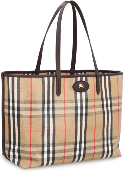Burberry Beige Highlands Medium Tote Bag In Sand