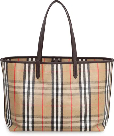 Burberry Beige Highlands Medium Tote Bag In Sand