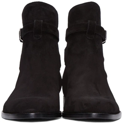 Shop Saint Laurent Black Suede Wyatt Jodhpur Boots In 1000 Black