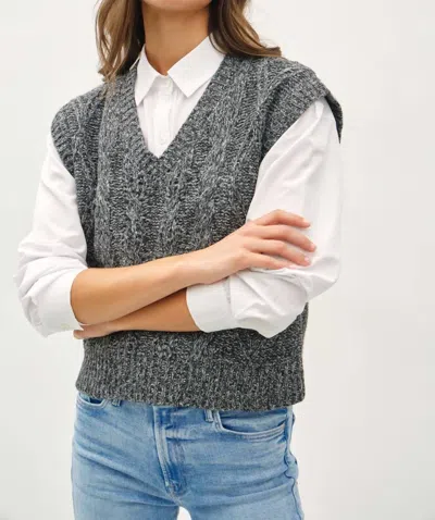 Be Cool Chunky Sweater Vest In Charcoal In Gray