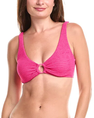 Vince Camuto Textured Ring Bra Top In Pink