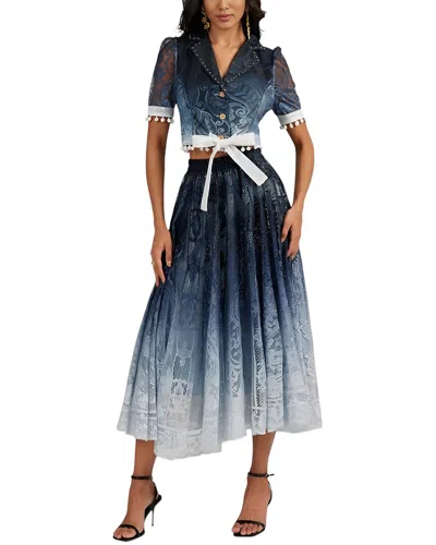 Elaine 2pc Blouse & Skirt Set In Multi