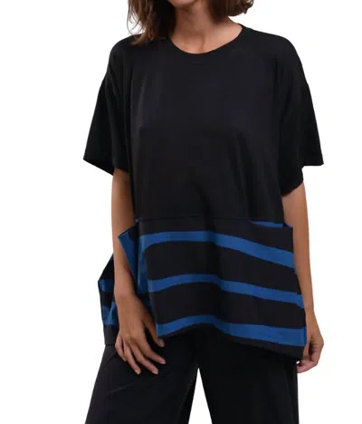 Alembika Tekbika Striped Pocket Top In Ocean In Black