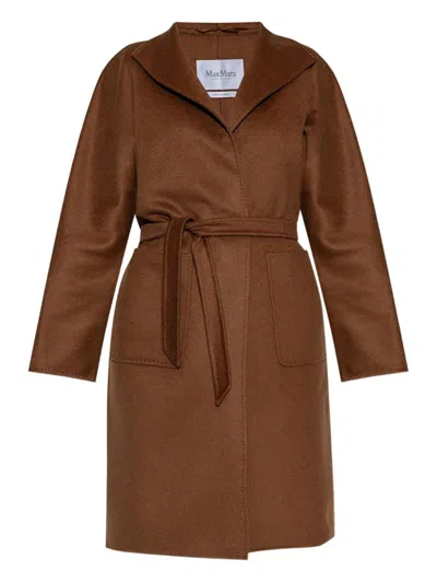 Max Mara Lilia Belted Cashmere Coat In Brown