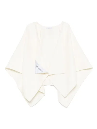 Max Mara Asymmetric Cape In White
