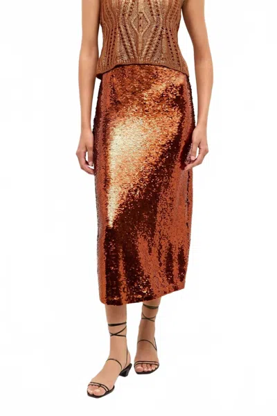 Marie Oliver Wray Midi Skirt In Cinnamon In Brown
