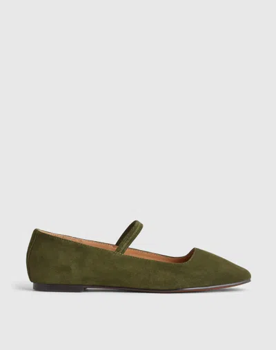 Madewell Greta Mary Janes Loden In Green