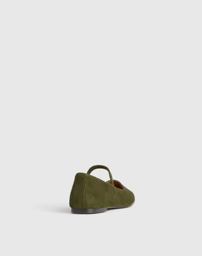Madewell Greta Mary Janes Loden In Green