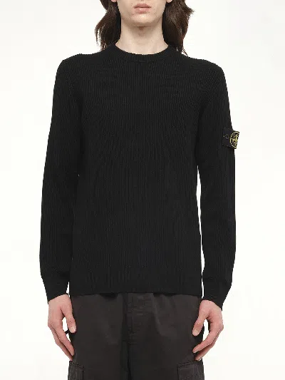 Stone Island Turtleneck Sweater In Black