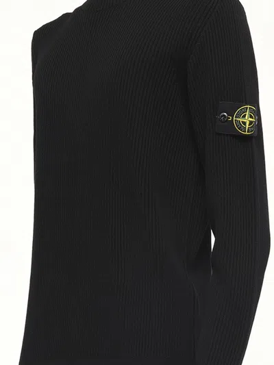 Stone Island Turtleneck Sweater In Black