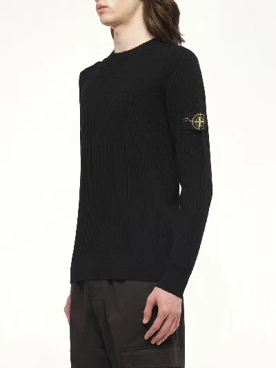 Stone Island Turtleneck Sweater In Black