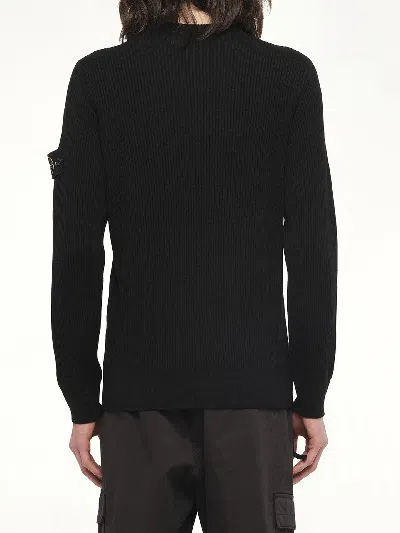Stone Island Turtleneck Sweater In Black