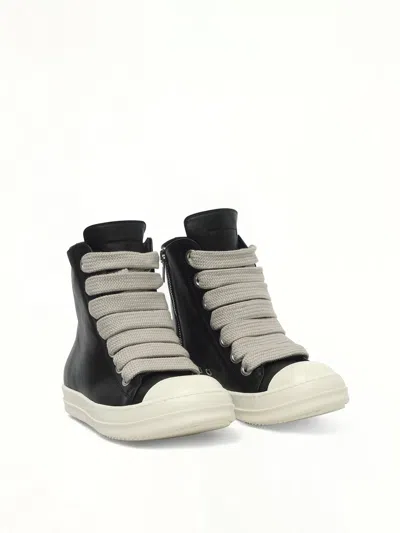 Rick Owens Black Concordians Jumbolace Sneakers In Black