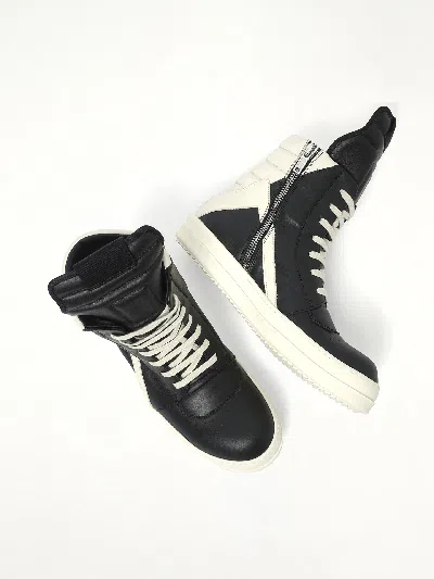 Rick Owens Geometric High-top Sneakers Unique Laces In Multi