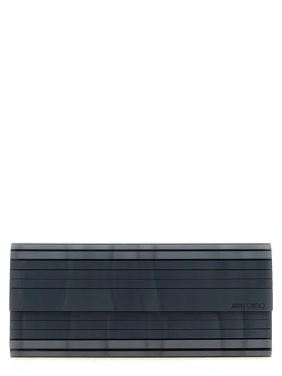 Jimmy Choo Linear Structure Clutch Bag In Gray