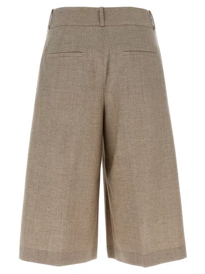 Peserico Micro Houndstooth Long Bermuda Shorts Bermuda And Short Beige In Sand