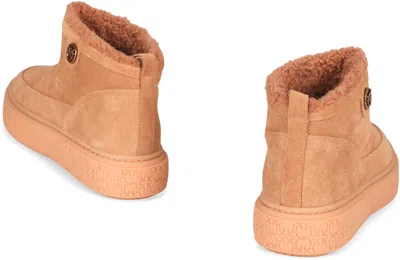 Pinko Yoko Suede Ankle Boots In Brown