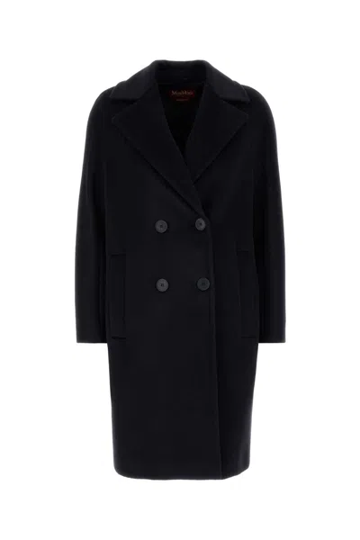 Max Mara Cappotto Kent In Lana Nera  Donna In Blue