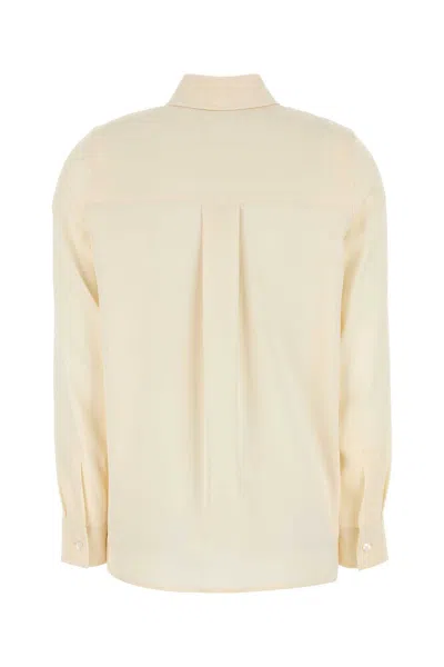 Max Mara Cream Stretch Silk Avion Shirt In White
