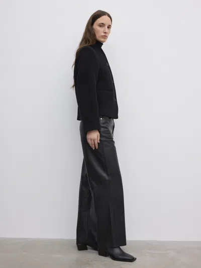 House Of Dagmar Curved Wool-blend Jacket In Black