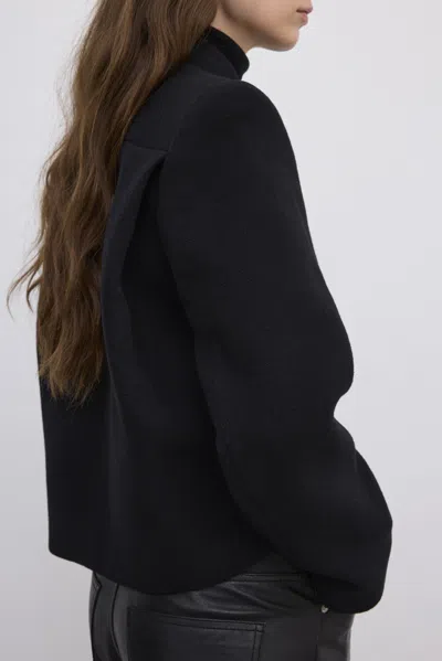 House Of Dagmar Curved Wool-blend Jacket In Black
