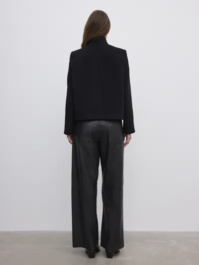 House Of Dagmar Curved Wool-blend Jacket In Black