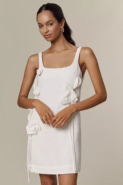 Farm Rio Off-white Sleeveless Euroflax Premium Linen Mini Dress