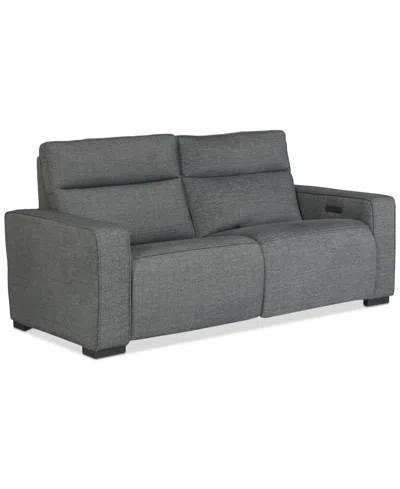 Macy's Miren 2-pc. Fabric Sofa With 2 Power Headrest Recliners, Exclusively At  In Gray