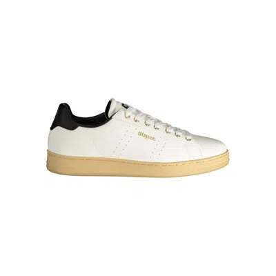 Blauer White Leather Men Sneaker