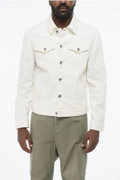 Brunello Cucinelli Classic White Denim Jacket For Men