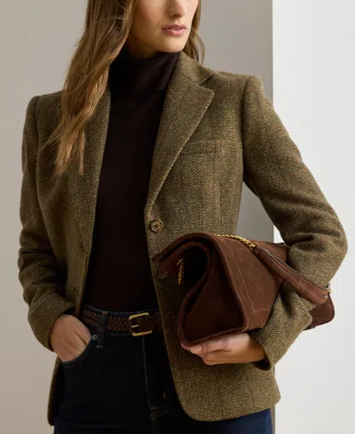 Ralph Lauren Bradley Large Suede Shopper Tote Bag In Brown