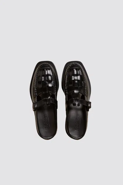 Hereu Studio Hereu Bonell Woven T-bar Mule In Black
