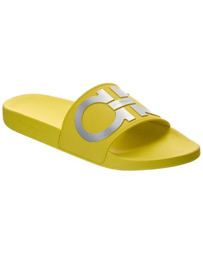 Ferragamo Groove 2 Rubber Slide In Yellow