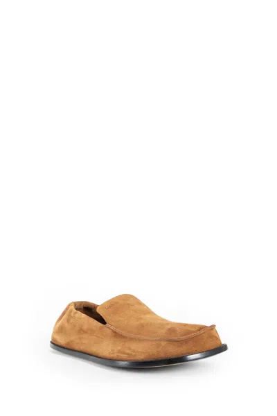 Loewe Camel Suede Flex Loafers In Brown