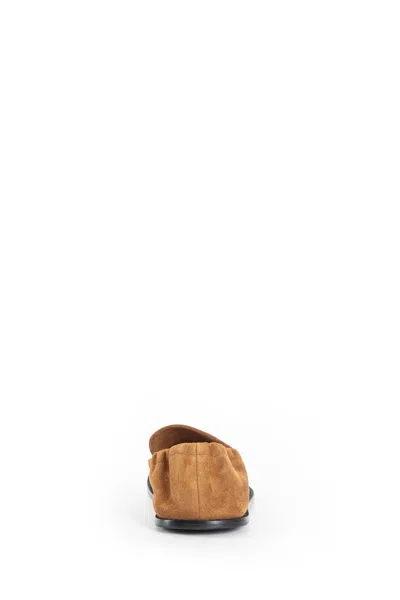 Loewe Camel Suede Flex Loafers In Brown