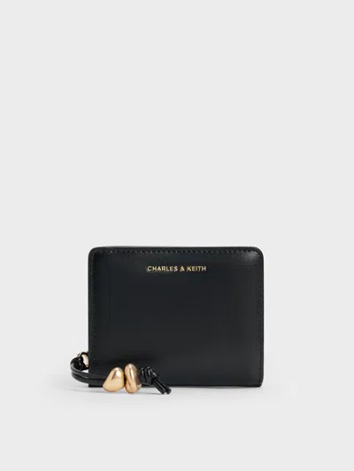 Charles & Keith - Augustine Sculptural-detail Small Wallet In Black