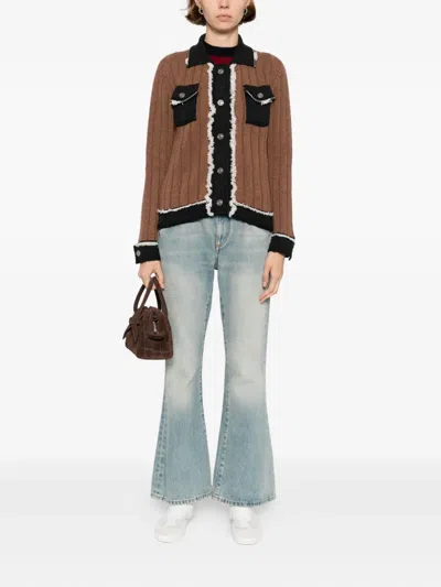 Barrie Knitted Jacket In Brown