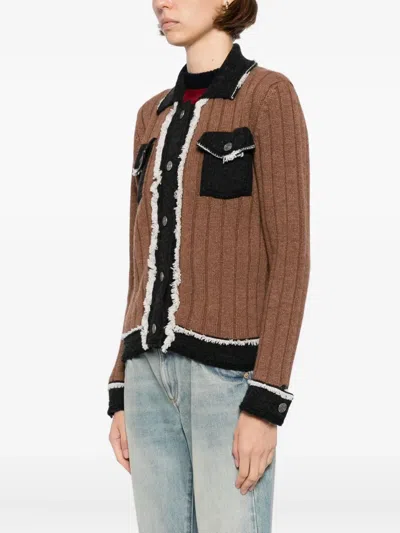 Barrie Knitted Jacket In Brown