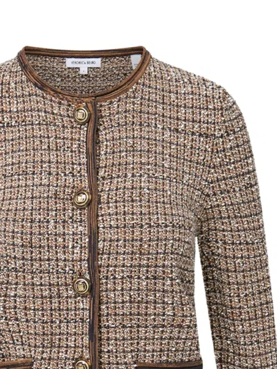 Veronica Beard Brisa Tweed Button-front Jacket In Brown