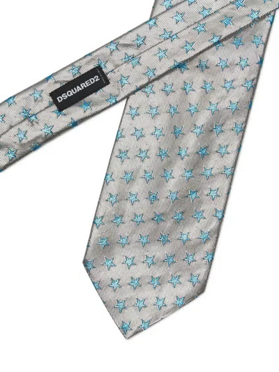 Dsquared2 Patterned-jacquard Tie In Gray